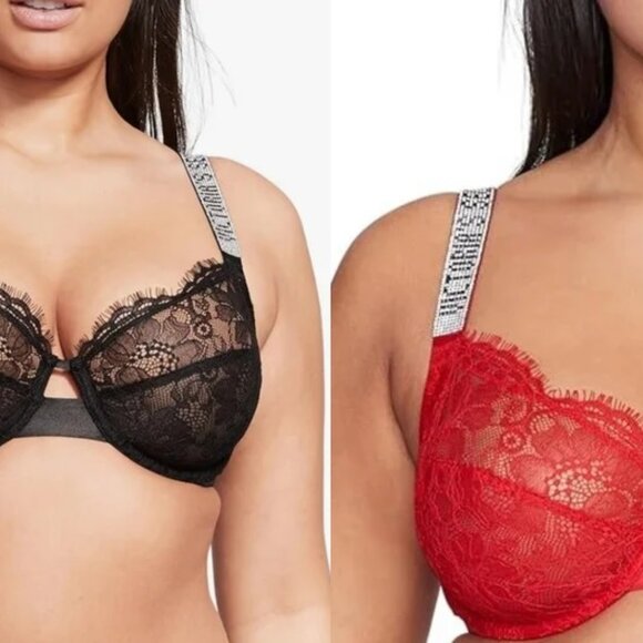 Lot of 2 Brand New w/ Tags 40G Victoria's Secret Bras w/ Metallic Logo! - Picture 1 of 6